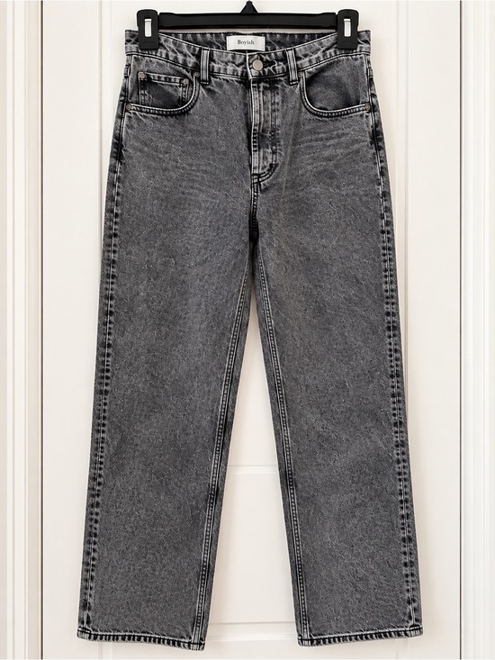 Boyish Denim - Boyish Ziggy High Rise Relaxed Jeans Toxic Avenger Gray Black Size 27